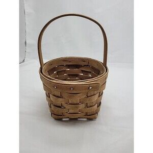Longaberger Round Resolution Basket With Handle 1986 Vintage